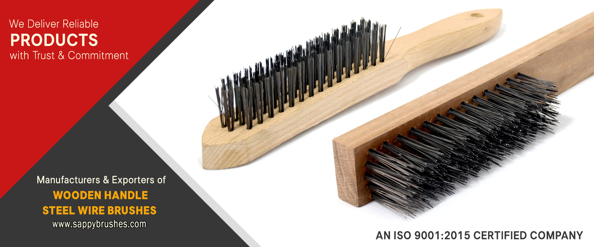 Wooden Handle Steel Wire Brushes, Plastic Handle Industrial Brushes