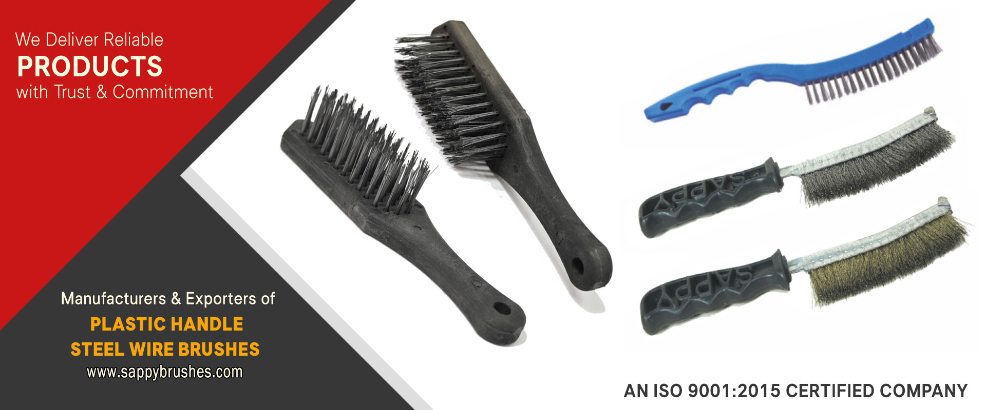 Wooden Handle Steel Wire Brushes, Plastic Handle Industrial Brushes