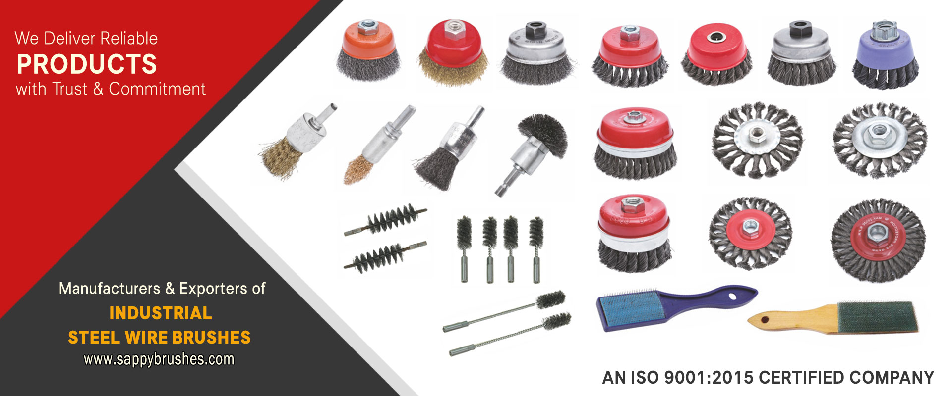 Wooden Handle Steel Wire Brushes, Plastic Handle Industrial Brushes